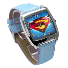 2018 das Crianças Relógios uperman Esportes Dos Meninos Dos Desenhos Animados Assista Casual couro Relógios de Quartzo Crianças Relógio de Pulso Hora de Relógio Relojes Relog