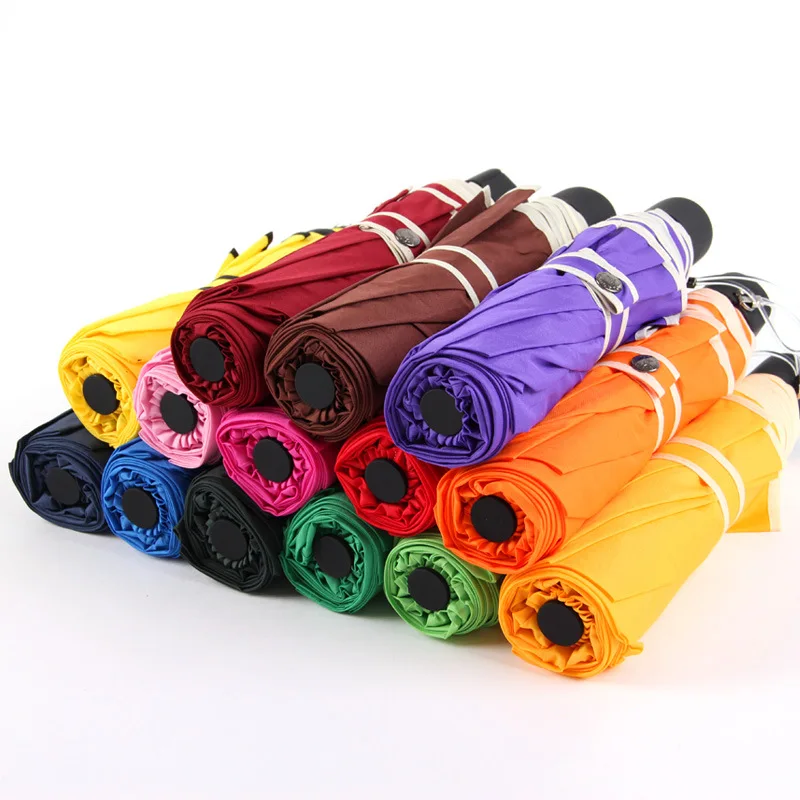 Aurora creative edging fiber skeleton can be printed LOGO 1402 three folding umbrella advertising | Дом и сад