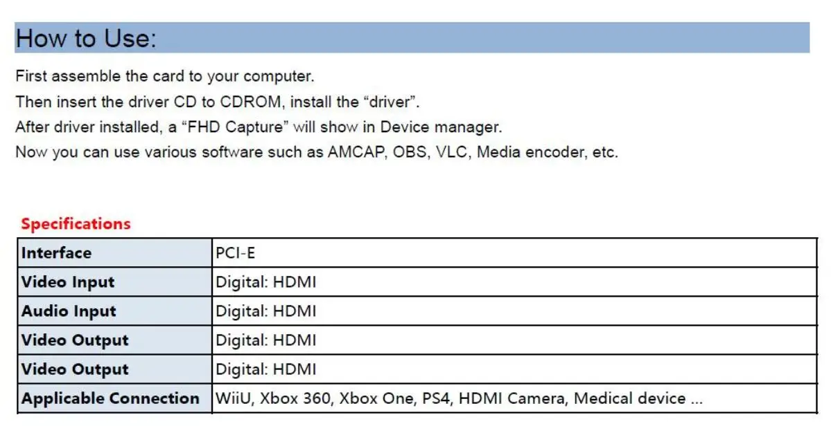 Новая Плата видеозахвата EZCAP294 PCIE 4K 30P HDMI HD видеозахвата HDMI выход 1080p 60p Full HD записанная поддержка прямой передачи