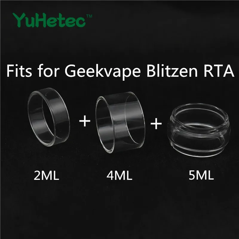 

3PCS Replacement Glass Tube For Geekvape Blitzen RTA 2ML&4ML Straight Version & 5ml Fatboy Version Bubble Glass Tank