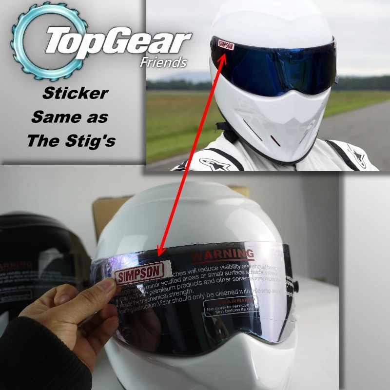 Для TopGear The STIG матовый черный шлем с серебристый козырек Capacete Casco De/Bag+ наклейка "Simpson" для подарков мотоциклетный шлем