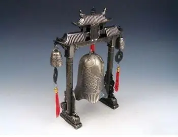 

Copper Statue Set Metal Arch Chinese FENG SHUI Carp Fish Dragon Chime Bells Gong Home Decor