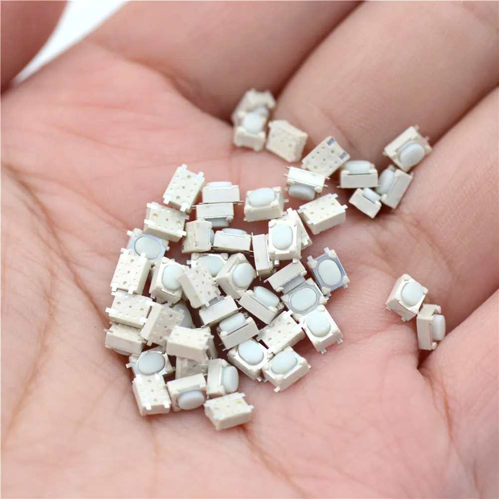 50 шт./лот SMD 4Pin 3*4*2,5 мм белый тактильный такт Кнопочный микропереключатель мгновенная горячая распродажа