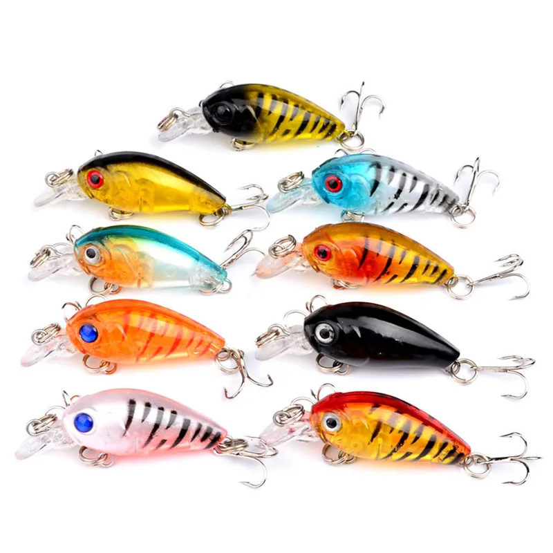 

4.5cm 9 Colors Fishing Lure Set Minnow Baits Kit Wobbler Crankbaits Treble Hooks Fishing Tackle hard Bait