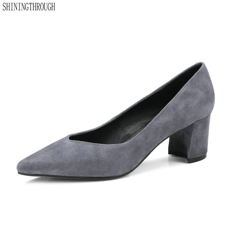 

High Heels Pumps Women Shoes Suede Leather Zapatos Mujer Spring Summer Slip On Ladies Dress Wedding Shoes Sapato Feminino
