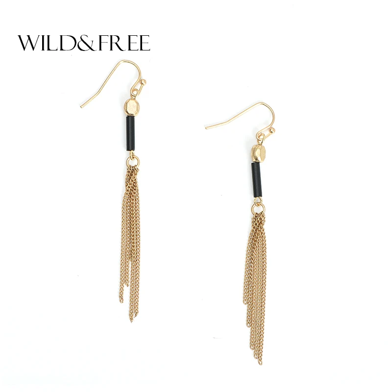 WILD &amp FREE нежный цинковый сплав кисточкой Висячие серьги для женщин ювелирные