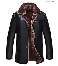 NEW 2016 luxury leather jacket winter men s warm Genuine Leather fur lining jacket coat outwear