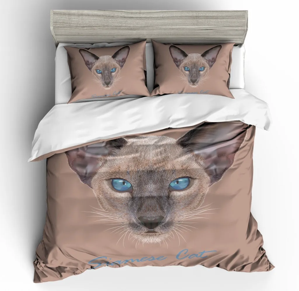 

3D Cat Printing Bedding Set Duvet Cover Pillowcases 2019 Spring QH32 Comforter Covers Dog Animal Single Double Queen King Size