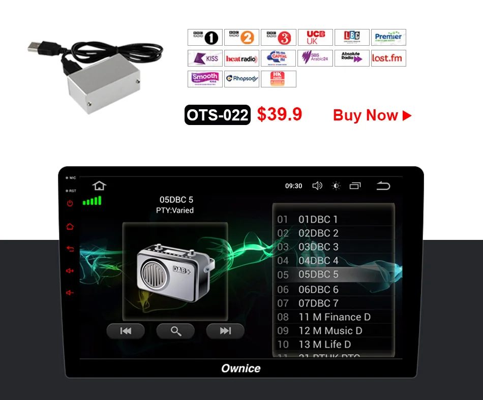 Perfect Ownice K3 Android 9.0 Quad Core Car Radio Universal DVD Multimedia Player 2GB RAM 16GB ROM GPS Navigation DVD Support Bluetooth 43
