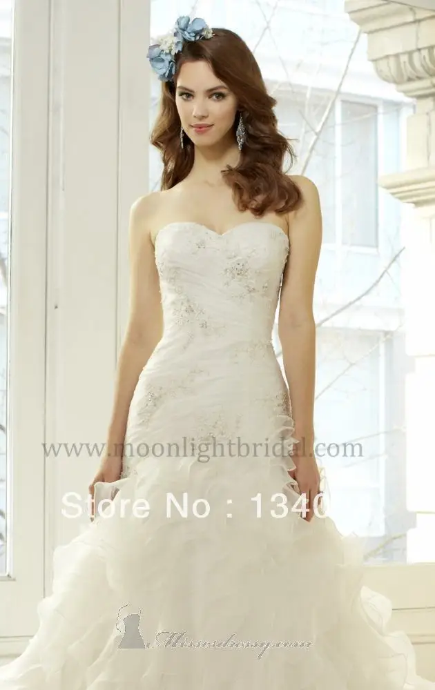 2013 Hot Sale Ball Gown Sweetheart Layered Organza With Beadings Wedding Dresses Bridal Gowns Any Size/Color | Свадьбы и торжества