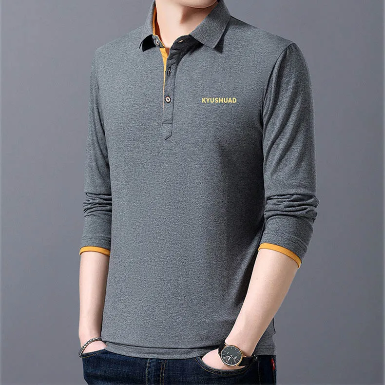 Mwxsd brand Casual mens long sleeve cotton polo men Autumn soft solid poloshirt men high quality polos tee camisa masculina polo