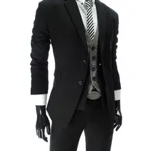 Последний дизайн пальто брюки черный Slim Fit Мужские свадебные костюмы для выпускного вечера 3 шт смокинги жениха Повседневный пиджак для костюма masculino