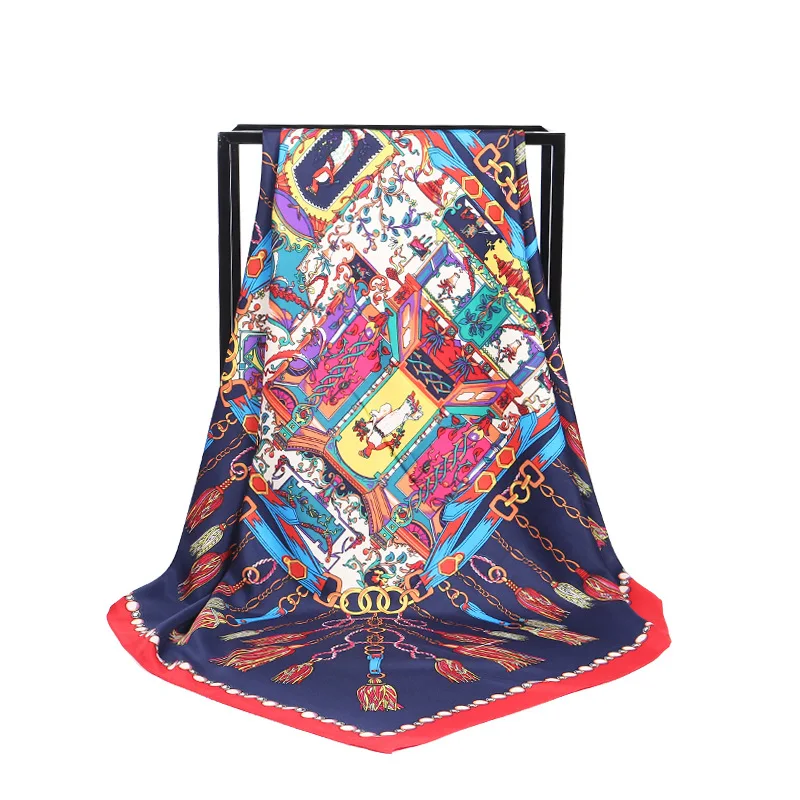 

New Arrival Fashion Women soft satin brand scarf / beautiful Printed quare silk scarves 100cm / Gifts Wholesale