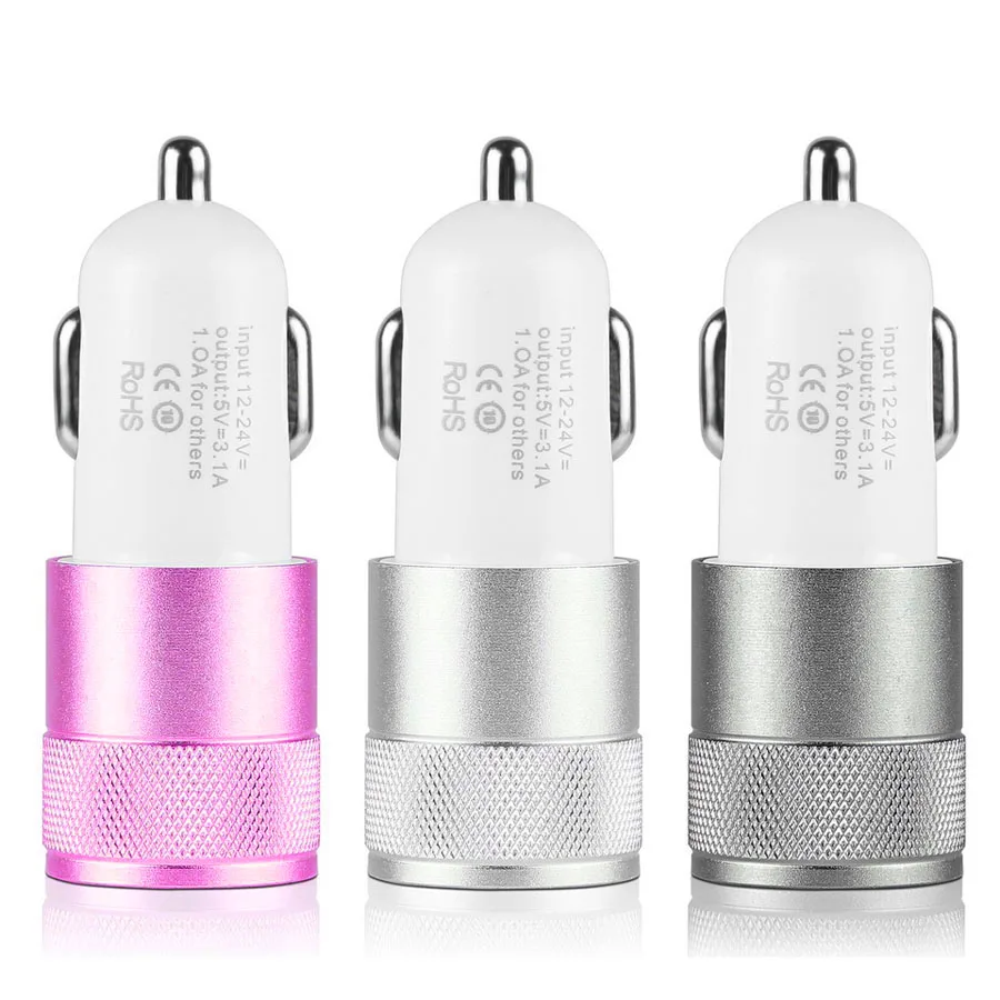 

Robotsky Car Phone Charger 2 Port Dual USB Car Charger Adapter Charging 5V 1A for iPhone 5 6 Samsung Galaxy Xiaomi Car-charger