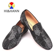 2017 new arrival black and white color mixed men cotton loafers luxurious Handmade men classic wedding loafers male dress shoes
