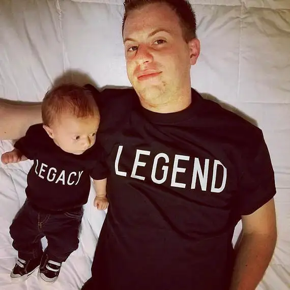 

Father Son Daughter T shirt Summer Family Matching Clothes Legend Legency Dad Son Matching Clothes Outfits Family Look Tshirt