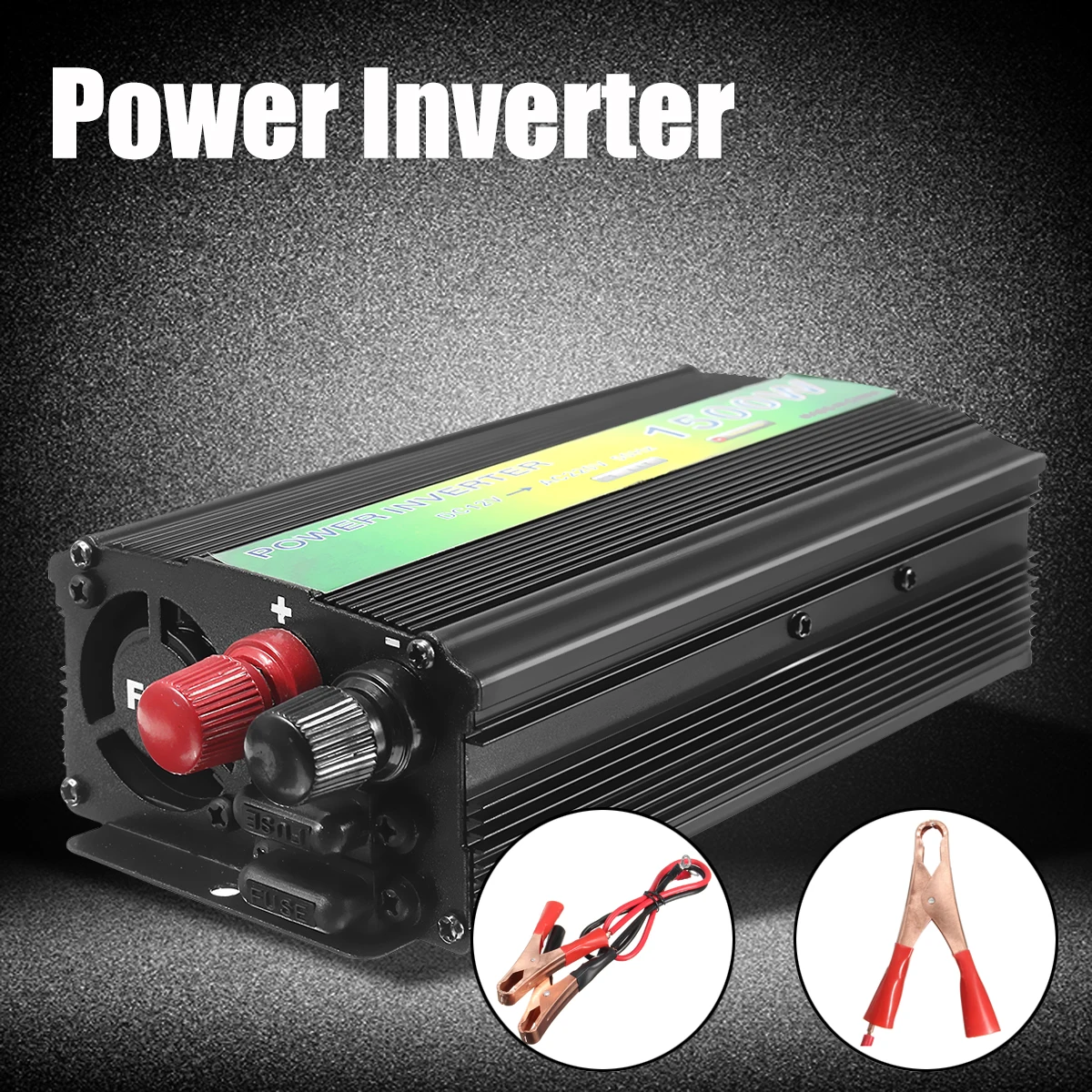 

1500W Power Inverter DC 12V To AC 220V High Power Modified Pure Sine Wave Power Converter USB Charger Adapter With 2 Crimper