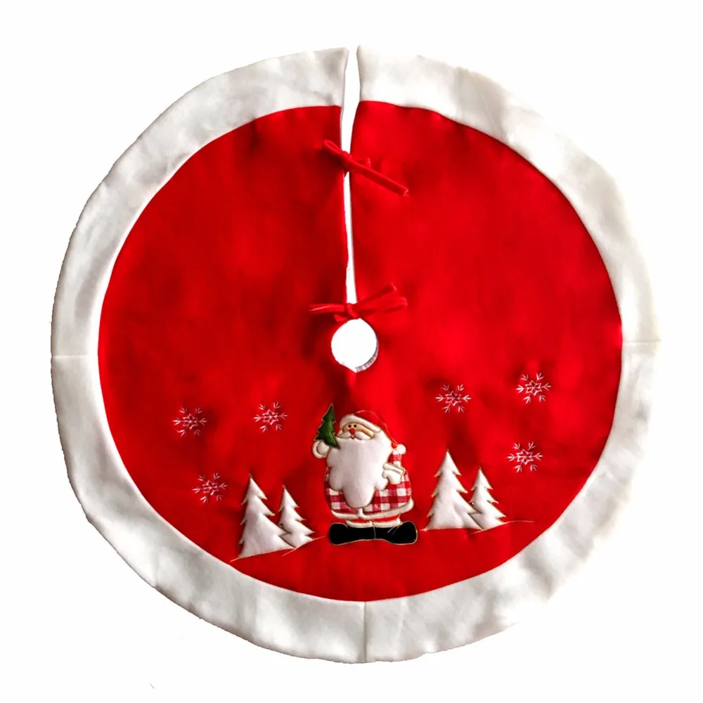 90 см 100 см Рождественская елка юбка ковер Noel украшения Natal Рождественская елка ковер фартуки Рождественское украшение для дома белый красный