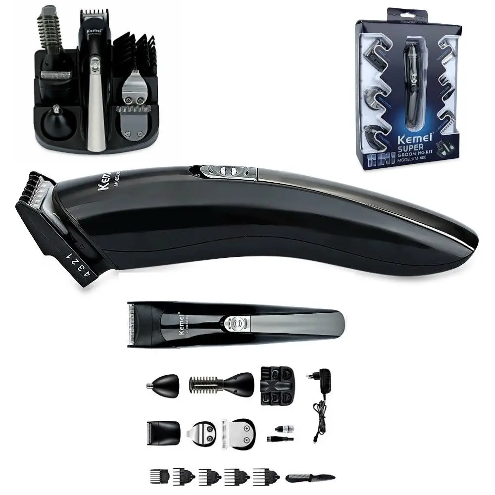 KM-600 6 в 1 Электрический триммер для волос бороды многофункциональные машинки для стрижки волос станок для бритья мужские Инструменты для укладки Бритва для мужчин