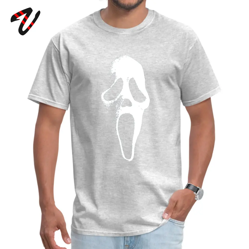 Design Short Sleeve Tops T Shirt Mother Day Round Collar Pure Cotton Men T Shirt SCREAM MASK Design Tshirts Rife SCREAM MASK -24938 grey