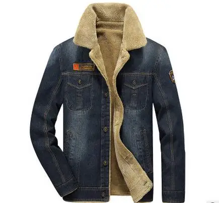 М-4xl мужчины куртку и пальто бренда clothing джинсовая куртка мода мужская джинсовая куртка толщиной теплая зима и пиджаки мужской ковбой yf055 бомбер пальто мужское зимняя куртка куртка зимняя мужская - Цвет: 8659 deep blue