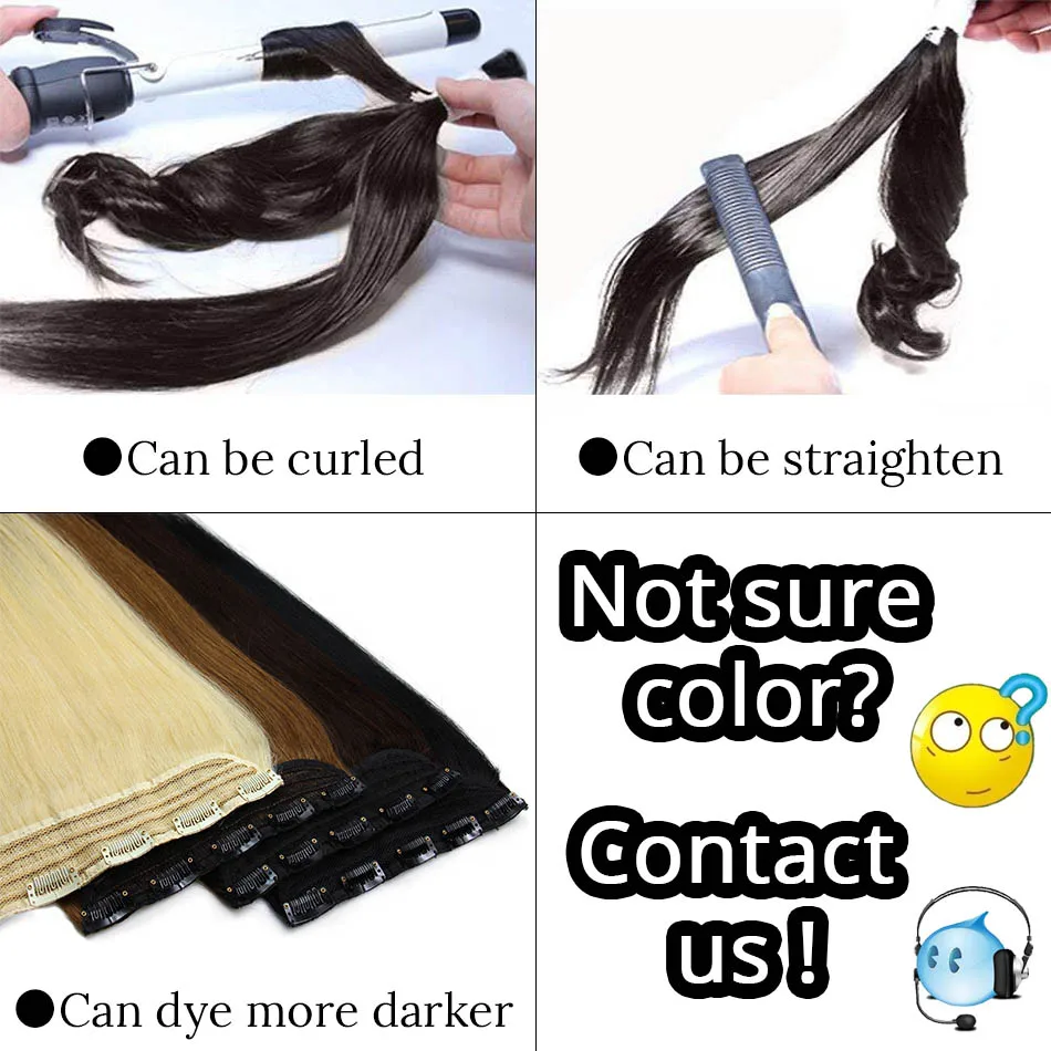 MRS HAIR Clip In Human Hair Extensions Straight 14\ MRS HAIR Clip In Human Hair Extensions Straight 14\