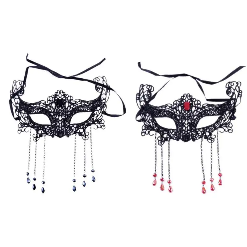 

Women Sexy Hollowed Out Lace Half Face Mask for Halloween Decorative Stage E5M1
