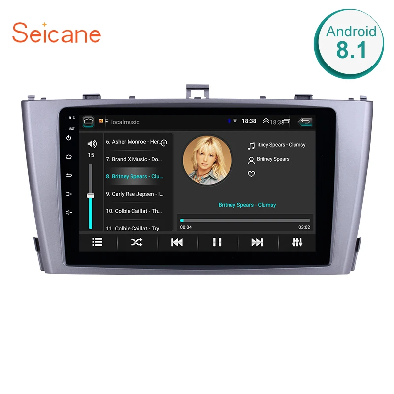 Seicane gps головное устройство 2din Android 8,1 " Автомагнитола для 2009-2013 Toyota AVENSIS HD 1080P сенсорный мультимедийный плеер стерео