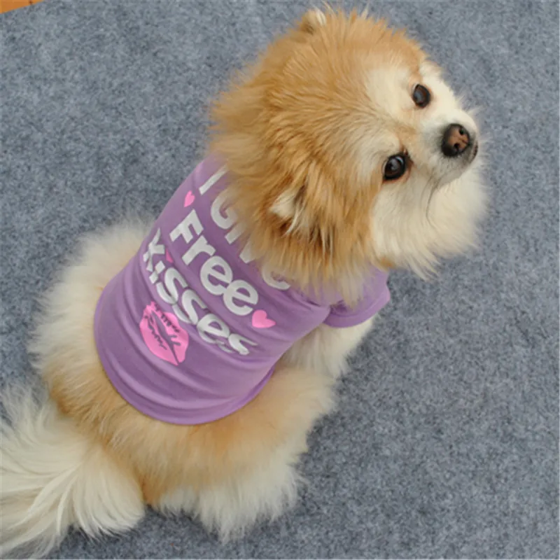 Весенне-летняя одежда для домашних животных модная футболка для маленькой собачки с буквенным принтом хлопковая дышащая футболка с короткими рукавами для щенка