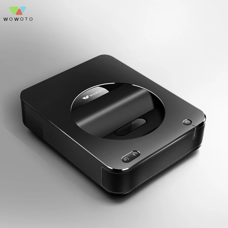 WOWOTO Black Short focus Projector 1500 Lumens Large memory Home Mini pico projector Electric focusing Projector