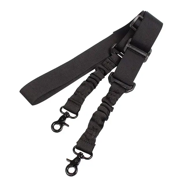 2 Point Battle Adjustable Gun Shoulder Strap with Steel Open Swivel