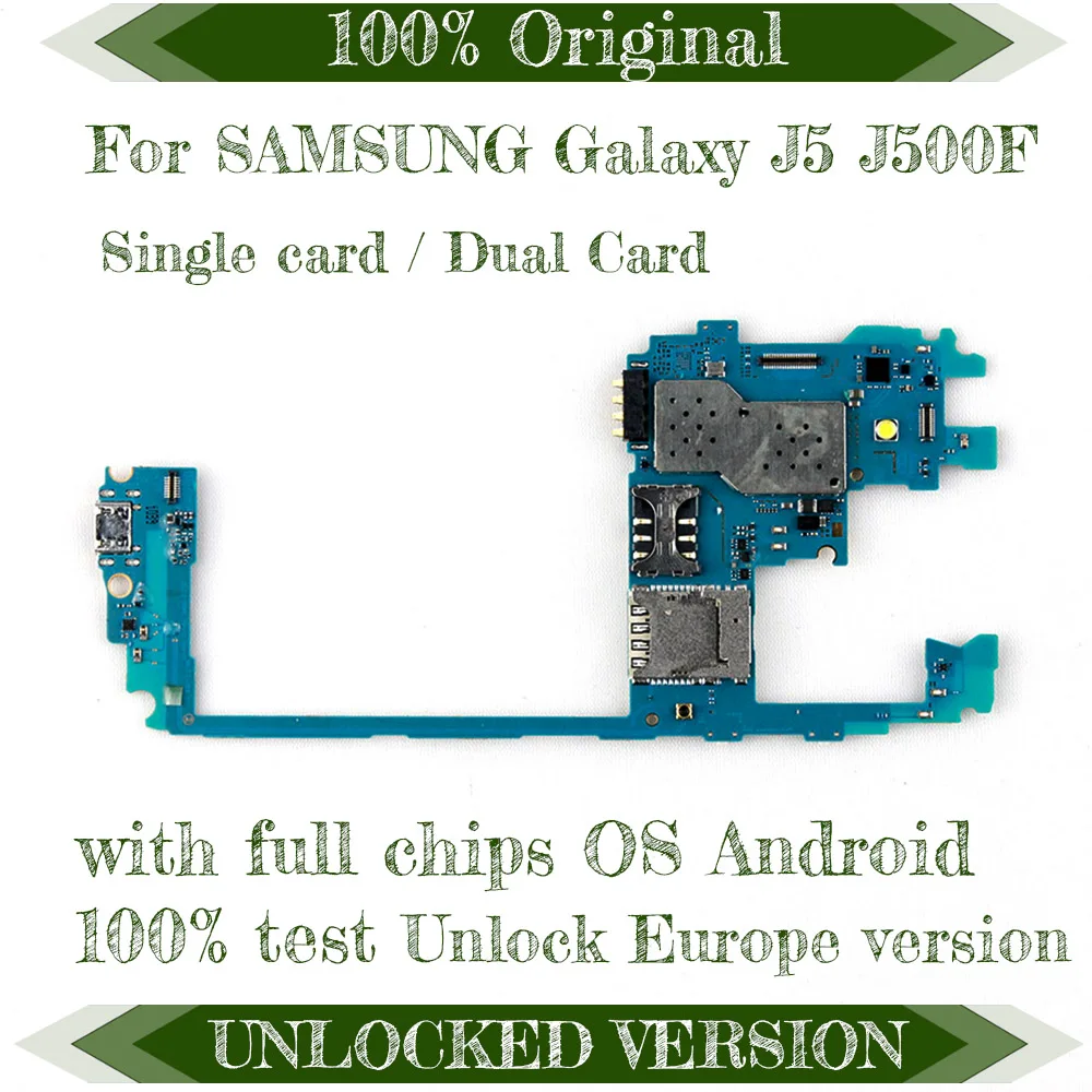 Оригинальная материнская плата с двумя sim-картами для samsung Galaxy J5 J500F, разблокированная материнская плата с чипами, материнская плата с ОС Android