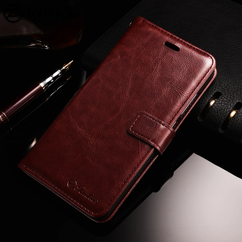 TOMKAS Wallet Case For Xiaomi Redmi Note 5A Case Flip Cover Plain Business Cases For Redmi Note 5A With Kickstand (4)