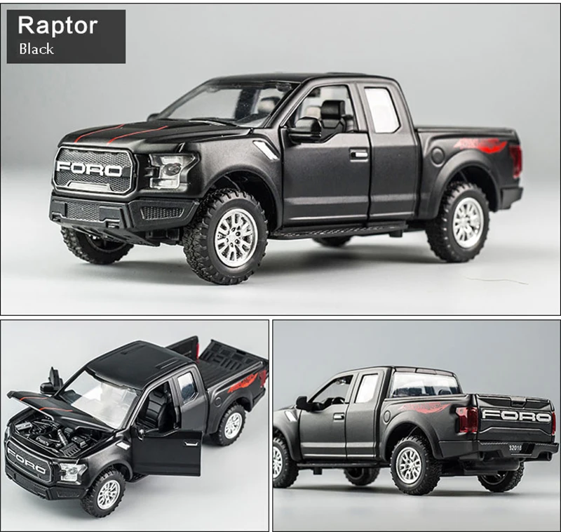 KIDAMI 1:32 Raptor F150 пикап игрушки для детей звук и свет MINIAUTO сплав литья под давлением модель автомобиля подарки