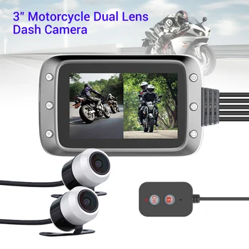 

WONVON MT20 3"IPS Motorcycle Waterproof Camera HD Dual DVR GPS Moto Dash Cam Front & Rear 1080P+720P G-Sensor Dash Camera