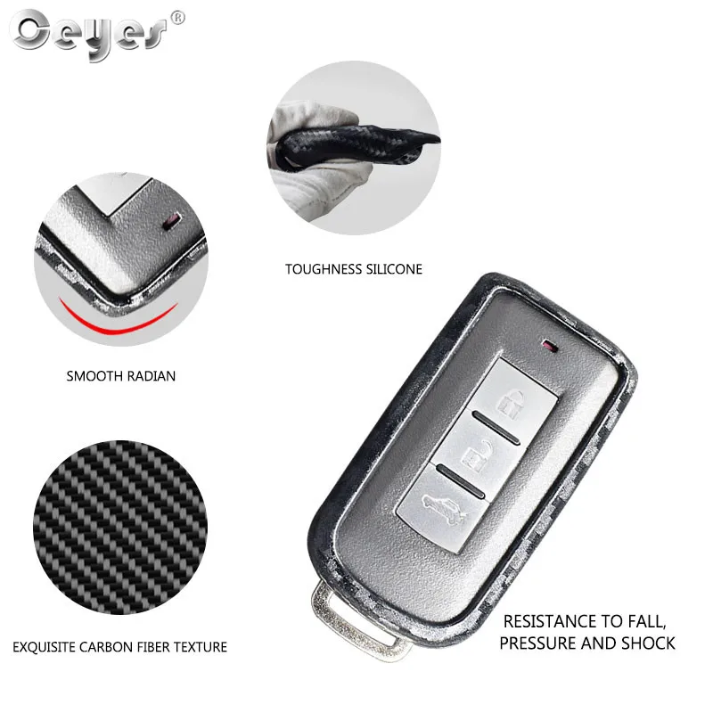Car carbon fiber key cover for MITSUBISHI (2)