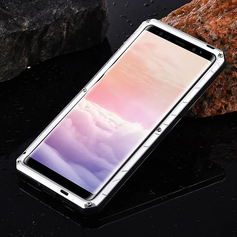 iMatch Water Resistant Shockproof Dust/Dirt/Snow-Proof Aluminum Metal Military Heavy Duty Armor Protection Case Cover for Samsung Galaxy Note 8