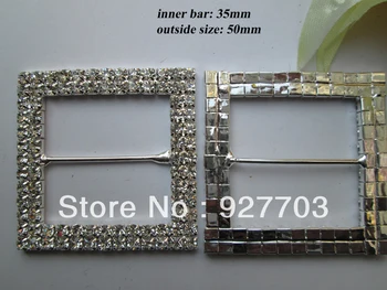 

(CM35 35mm innner bar)50pcs square rhinestone buckle for wedding invitation card