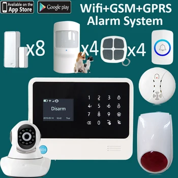 

Wireless door sensor PIR motion sensor smoke sensor alarm siren wifi intruder security system home alarms