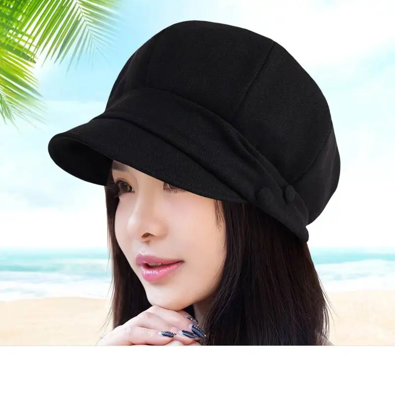 GBCNYIER корейский стиль Осенняя восьмиугольная шапка подарок на год для матери одноцветная восьмиугольная шапка универсальная модная шапка - Цвет: E