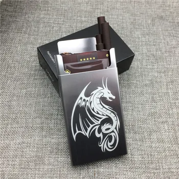 

LF029 Personalized Flying Dragon Silvery Aluminium Alloy Cigarette Case Laser Carved Dragon Will Not Fade Cigarette Box Smoking