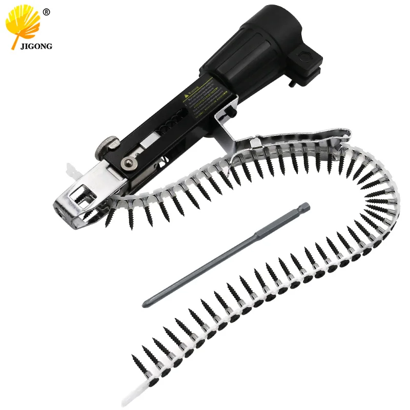 Automatic Chain Nail Gun Adapter Screw Gun for Electric Drill Woodworking Tool Cordless Power Drill Attachment cordless bt anti lost alarm locator pet bt trackers bidirectional automatic alarm rc selfie