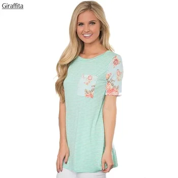 High Quality  Magic Casual T Shirt Floral Printed   Stripped Pocket Shirts Original Excellent