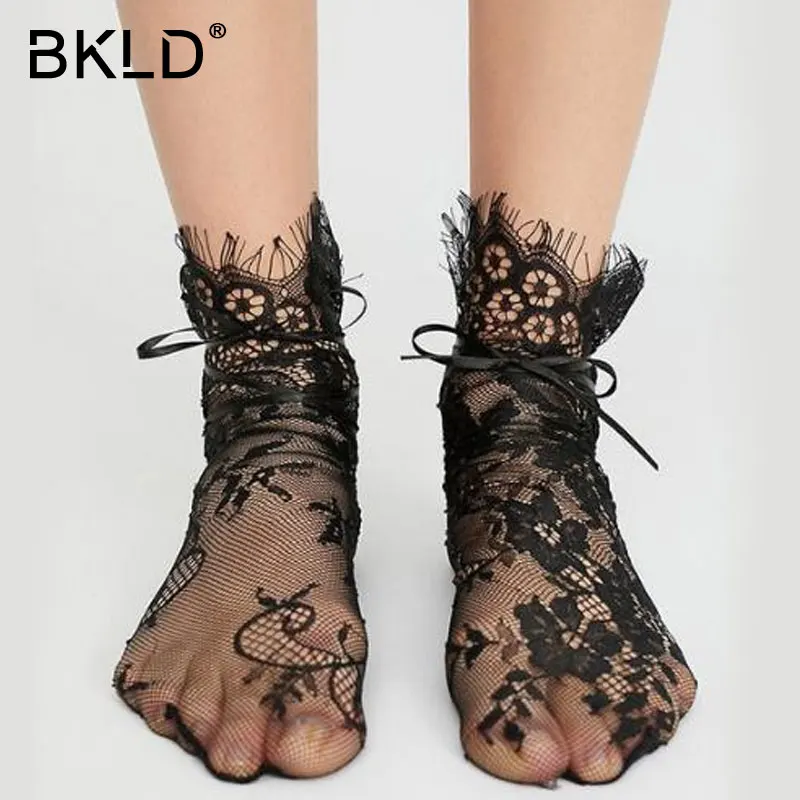 Fashion-Women-s-White-Black-Lace-Ribbon-Bow-Socks-Ladies-Sexy ...