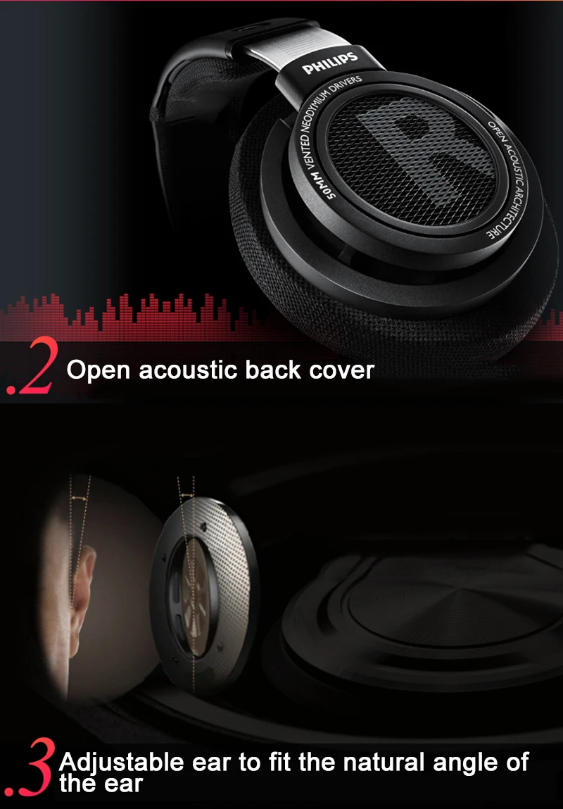 Оригинальные Наушники Philips SHP9500, Наушники Hi-Fi с длинной проводом 3 м, гарнитура с шумоподавлением для huawei xiaomi S8 S9 MP3