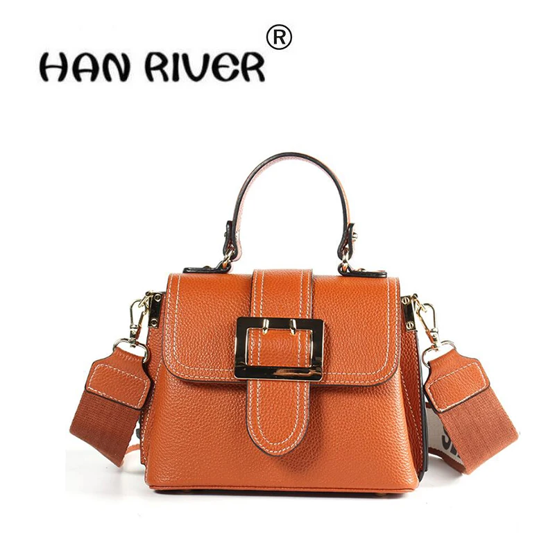 

HANRIVER 2018 The new leather lady carries a handbag with a top layer of cowhide leather and a shoulder bag with one shoulder