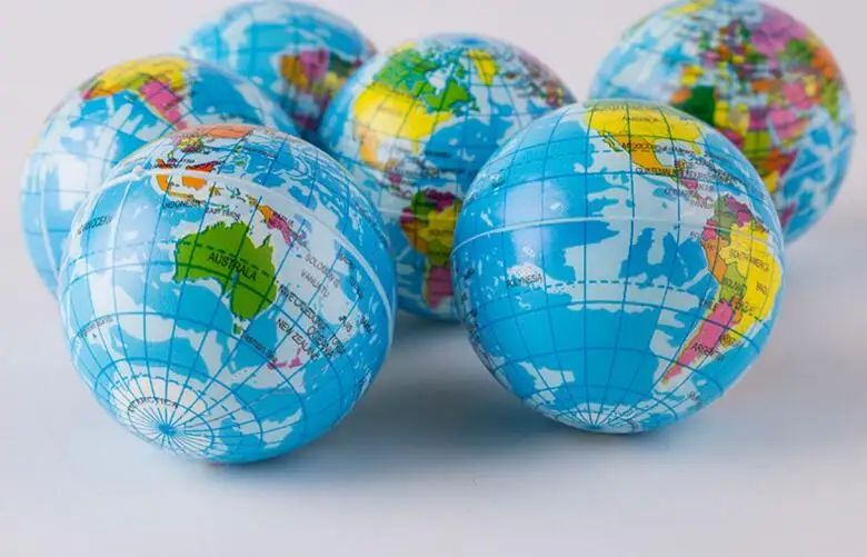 

2Pc/lot 100MM76mm/63mm Globe Ball Anti Stress Toys For Adults Kids Squeeze Toys World Map Earth Ball Stress Reliever Fun Kid Toy