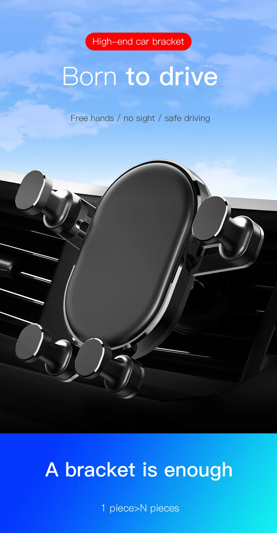 !ACCEZZ Gravity Car Phone Holder Air Vent Mount Mobile Phone Holder Universal For iphone XS MAX Xiaomi Mix 3 Bracket Support GPS (2)