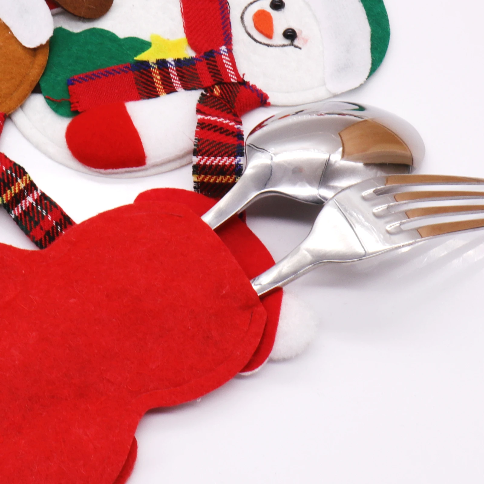 Рождественские украшения для дома вечерние кухонные приборы сумки Снеговик Санта Клаус карман для столовых приборов Navidad Рождественское украшение