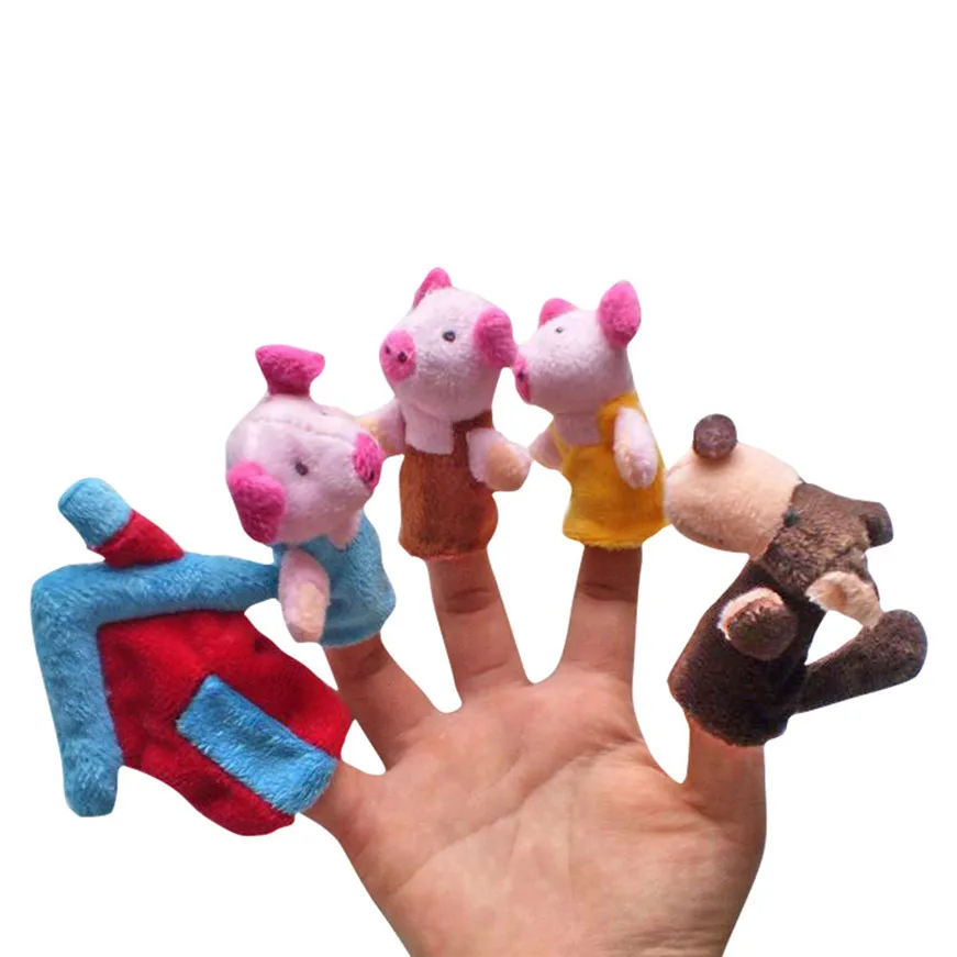 8pcs/lot Anime Puppets For Kids Finger Puppet Plush Child Baby Early